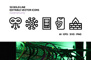 50 Cybersecurity Icons, an Outline Icon by Side Project (Thumbnail 1 of 7)