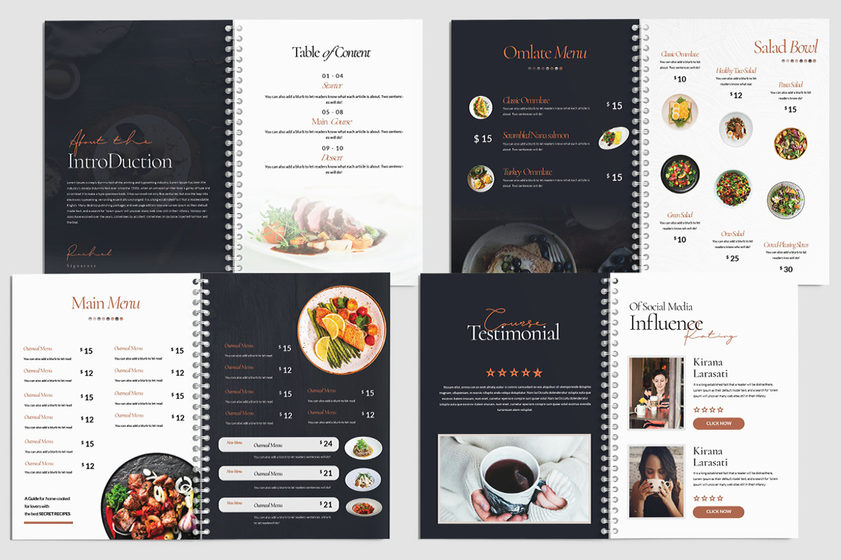 Elegant Modern Menu Book Template, a Magazine Template by TMint Play (Photo 2 of 10)