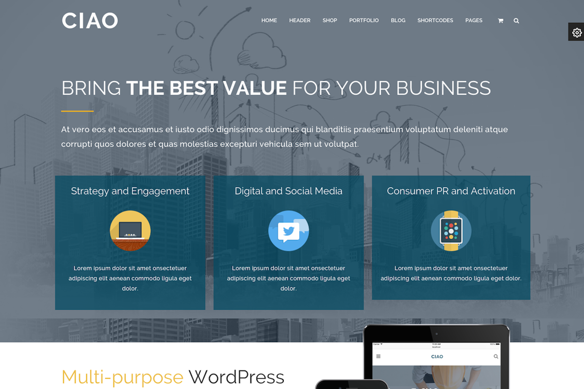 CIAO - Multi-Purpose WordPress Theme, a WordPress Template by CIAOThemes (Photo 2 of 5)