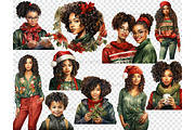 Christmas Black Girl Clipart | Xmas, a Person Illustration by GlamArtZhanna (Thumbnail 4 of 5)