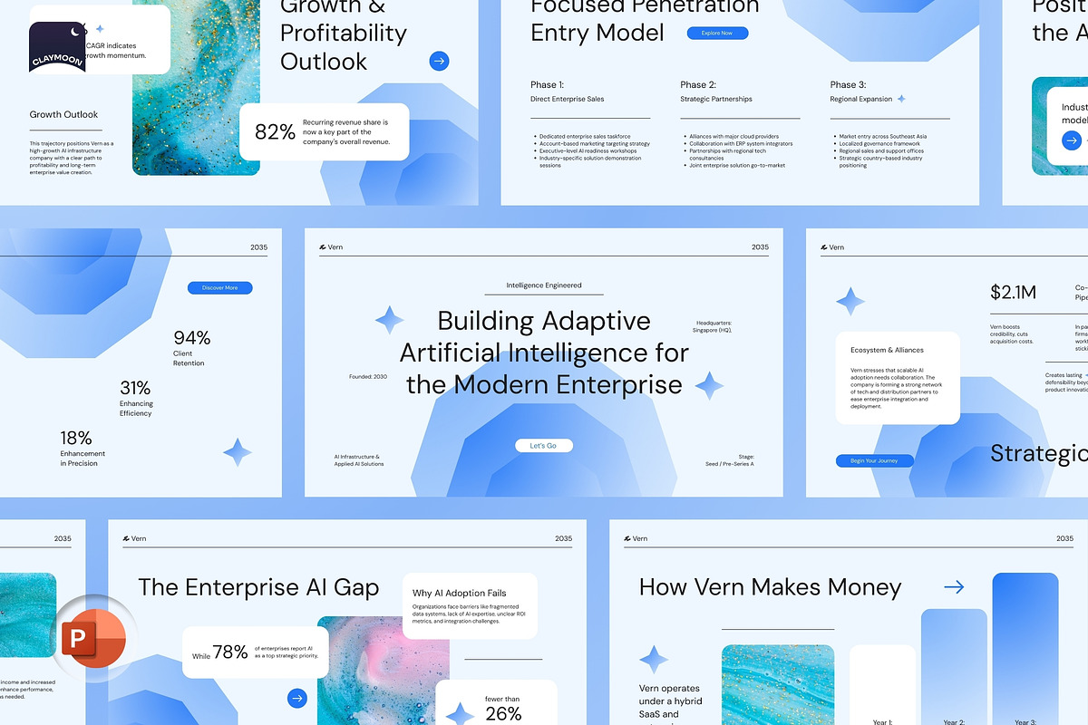 AI Pitch Deck Modern Presentation, a Presentation Template by Claymoon Lab (Photo 2 of 7)