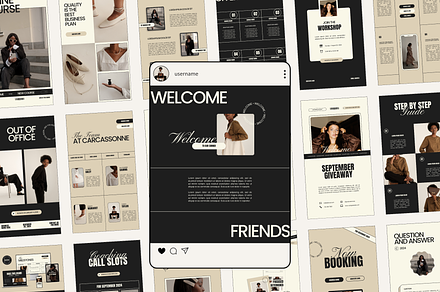 Modern Instagram Stories Posts Canva, a Social Media Template by Branding Babe Co.