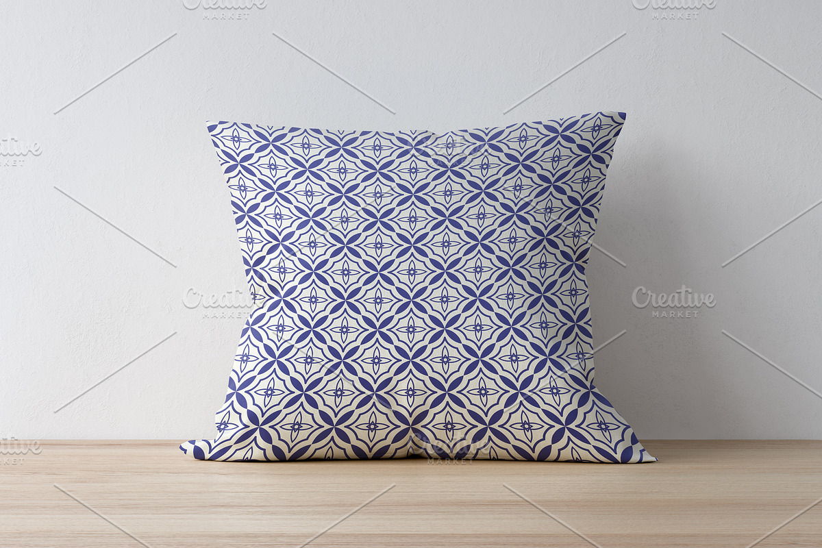 Blue tile seamless ornament patterns, a Pattern Graphic by ExpressShop (Photo 5 of 5)