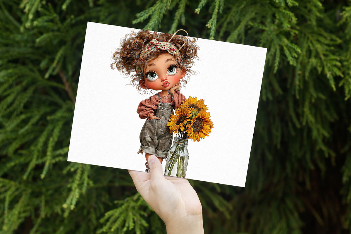 Whimsical Summer Sunflower Girl Clip, an Illustration by Libby Wishes (Photo 5 of 6)