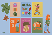Hello Autumn Vector Set, a Seasonal Illustration by Francesca.Cadei Shop (Thumbnail 4 of 12)
