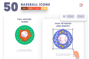 50 Baseball Icons