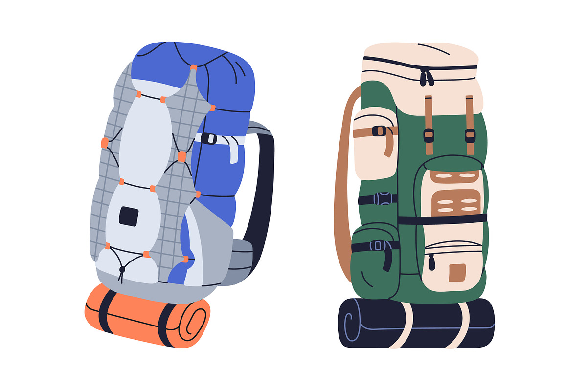 Travel backpacks, hiking bags set, an Object Illustration by Good Studio (Photo 4 of 5)