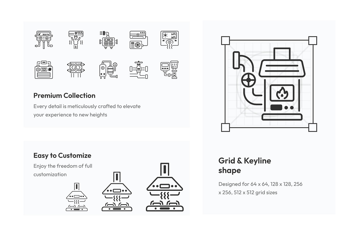 HVAC Icons, an Outline Icon by Prosymbols (Photo 3 of 5)