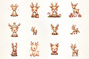 Cute Baby Reindeer Clipart, an Illustration by CrexoraLab (Thumbnail 2 of 5)