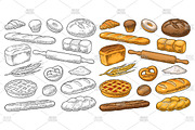 Set bakery. Engraving, a Food Illustration by MoreVector (Thumbnail 1 of 2)