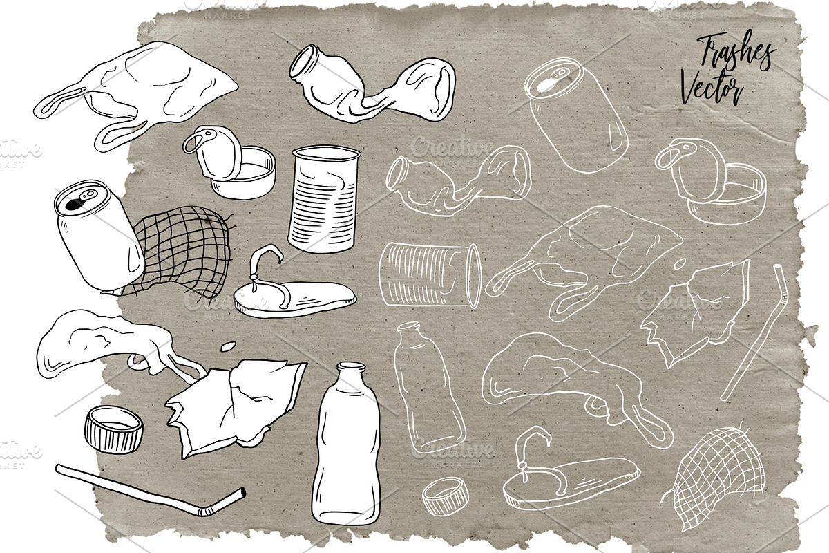 Trashes Vector, a Food Illustration by aniunova (Photo 3 of 4)