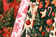 Christmas Digital Paper Pack, a Pattern Graphic by Black Bird Studio (Thumbnail 2 of 6)