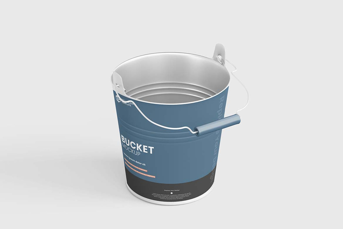 Metallic Bucket Mockup, a Packaging Mockup by tiyasprabawa (Photo 2 of 5)