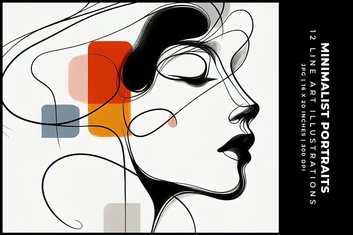 Minimalist Portraits, a Decorative Illustration by Digital Art Creations (Photo 1 of 8)