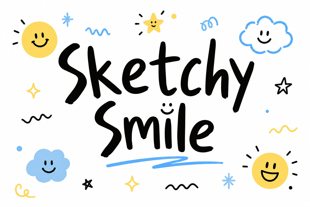 Sketchy Smile - Playful Font, a Handwritten Font by NTC Graphic (Photo 1 of 10)