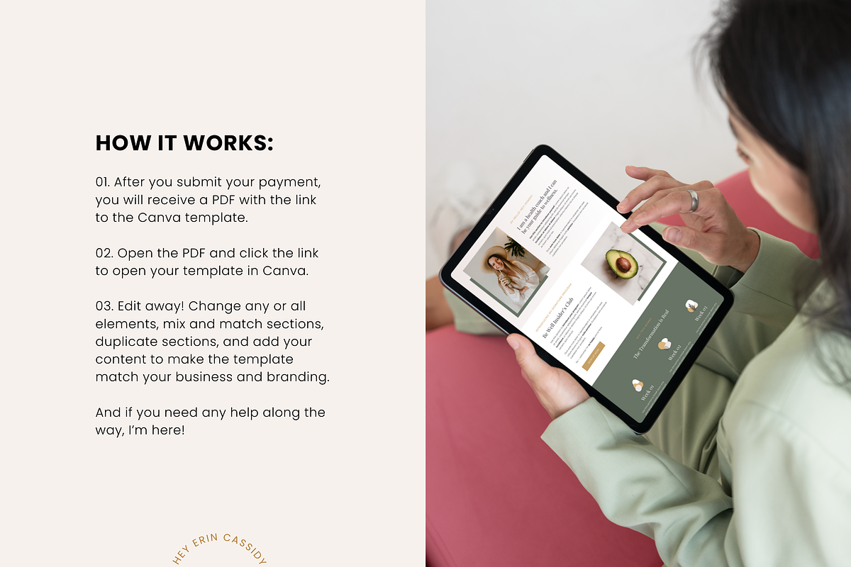 BE | Sales Page Template Canva, a Landing Page Template by Erin Cassidy (Photo 4 of 6)