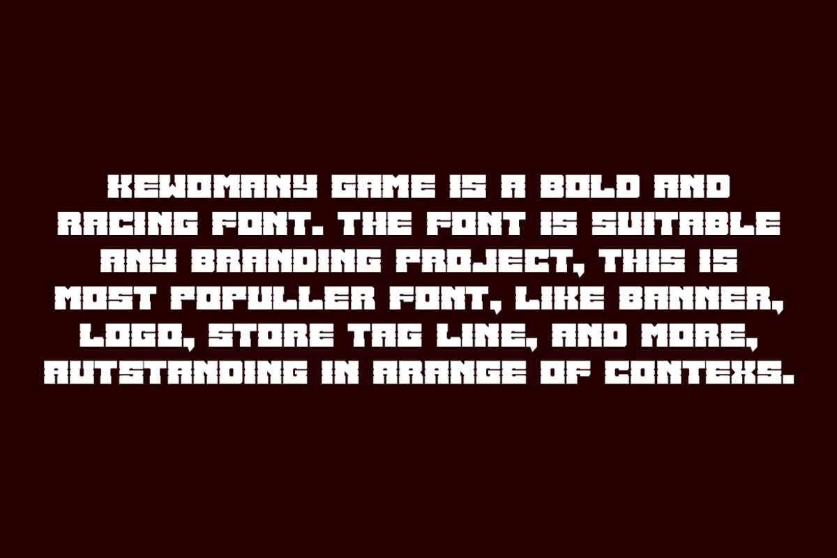 Kewomany Game Automotive Biker Font, a Slab Serif Font by QR Design Studio (Photo 6 of 8)