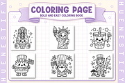 4th of July Bold Easy Coloring Book, a Seasonal Illustration by HueNestify (Thumbnail 2 of 4)