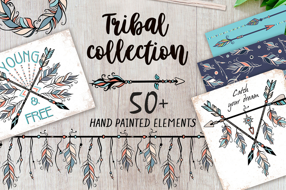 Tribal Vector Clipart. Boho set, a Decorative Illustration by Live line (Photo 1 of 14)