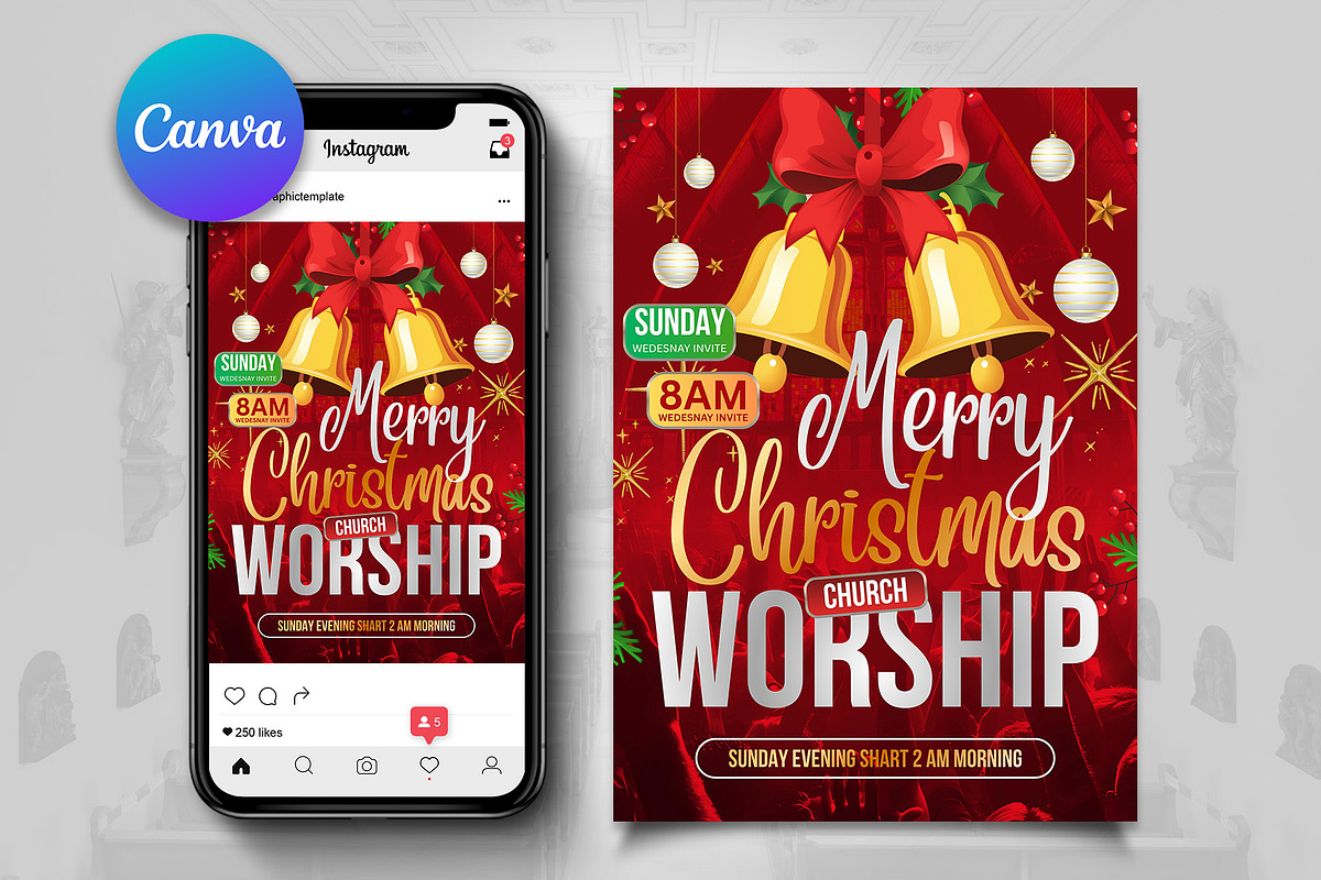 Christmas Service Church Flyers, a Design Template by Design Up (Photo 1 of 4)
