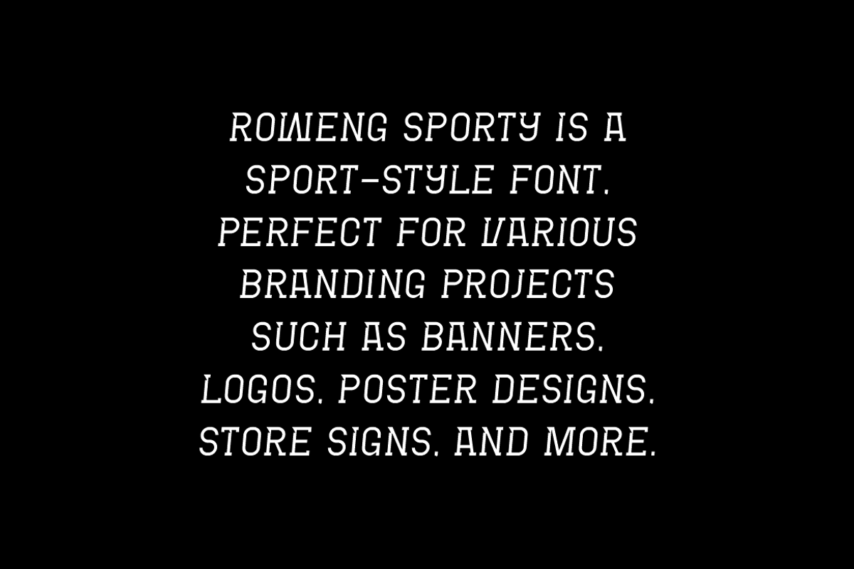 Roweng Sporty - Baseball Font, a Slab Serif Font by Iqsiart Studio (Photo 5 of 7)