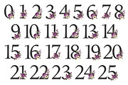 Plum Purple Floral Numbers Set, an Illustration by Amanda Ilkov (Thumbnail 3 of 5)