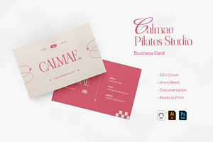 Calmae Pilates Studio Business Card, a Business Card Template by VUNIRA