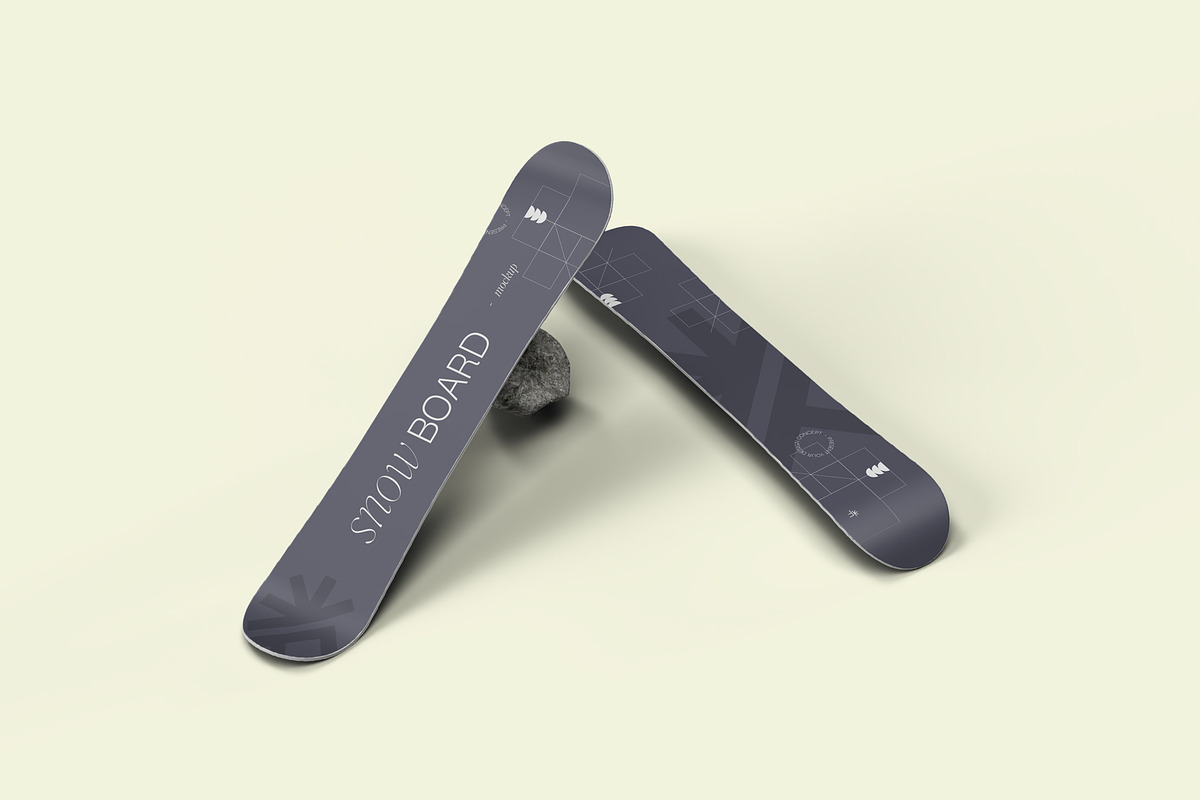Snowboard Mockup Pack, a Product Mockup by fakhroo (Photo 4 of 5)