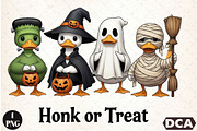 Halloween Goose Hong Trick or Treat, an Illustration by DreamCafeArt (Thumbnail 1 of 7)
