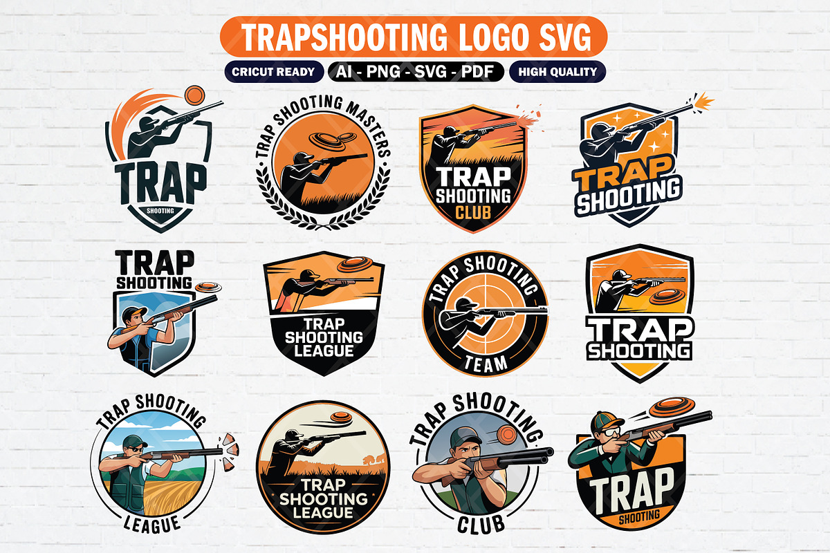 12 Trapshooting Clipart Template, a Sport Illustration by Guavanaboy (Photo 1 of 4)