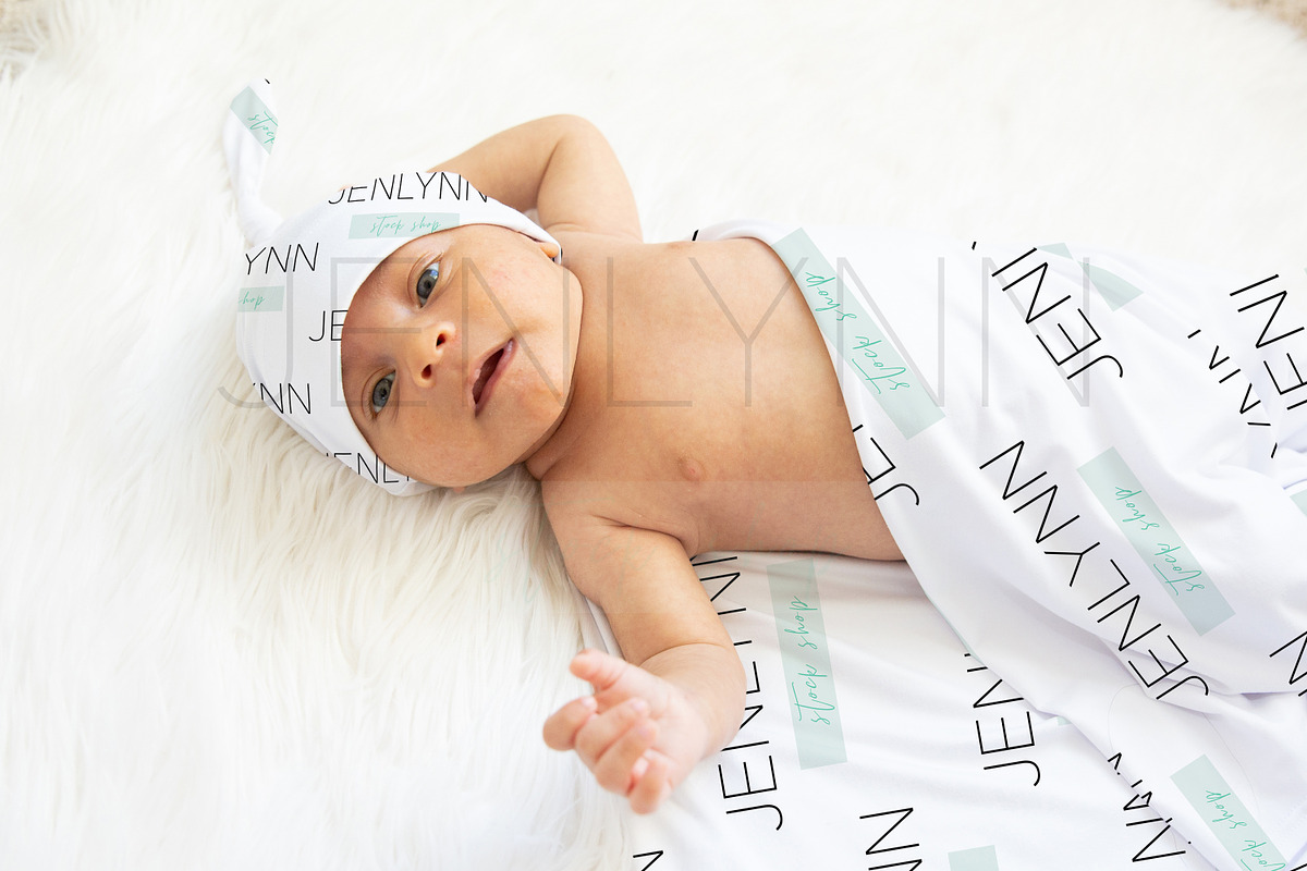 Minky Blanket + Knotted Hat Mockup, a Hat Mockup by JENLYNN Stock Shop (Photo 1 of 4)