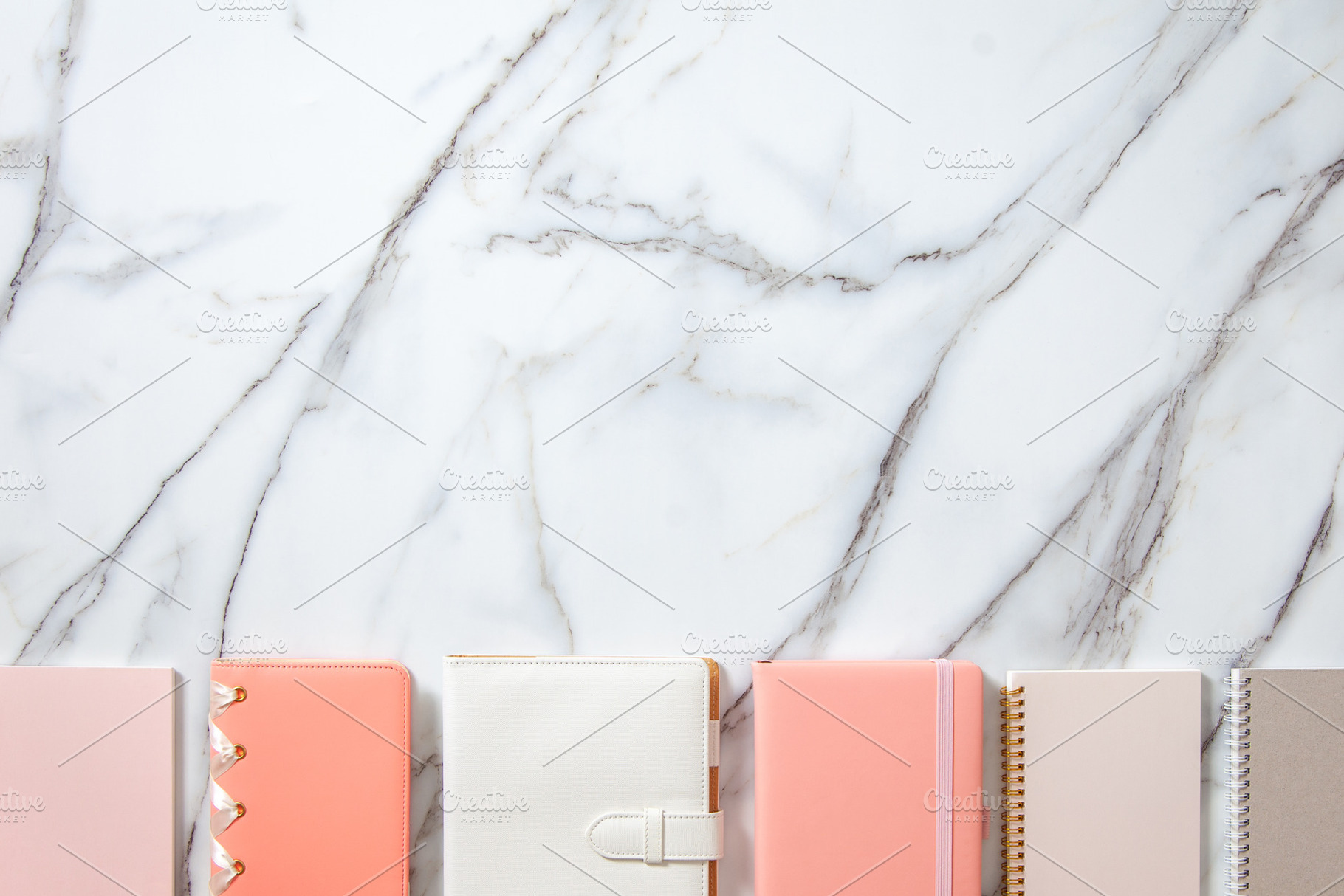Creative flat lay of workspace desk with neatly arranged various, a Background Photo by Natalia Kostikova