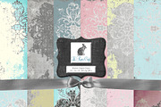 Ink Stained Damask Background Papers, a Texture Graphic by Le Paper Cafe (Thumbnail 1 of 5)