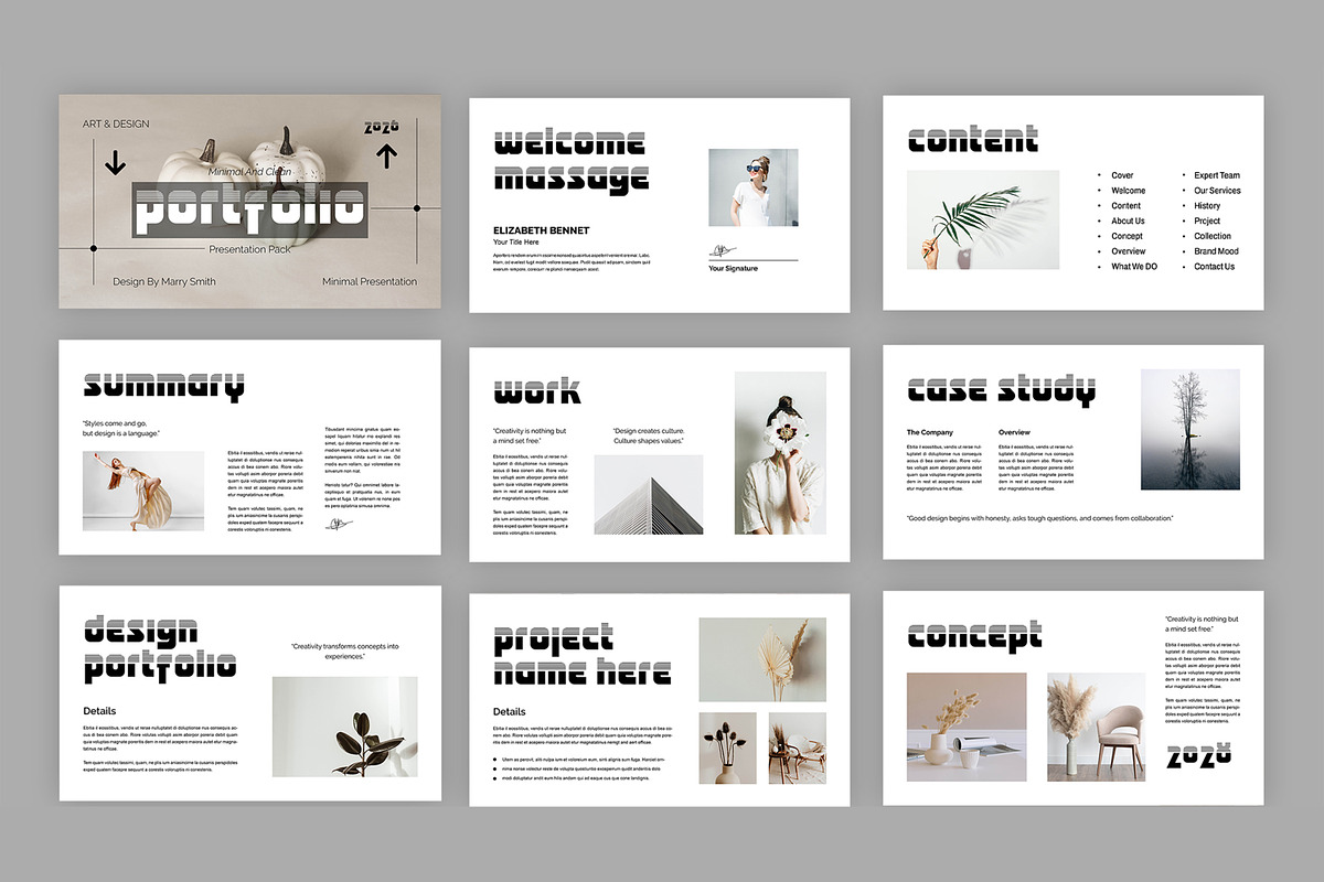 Minimal Portfolio Presentation Pack preview 3