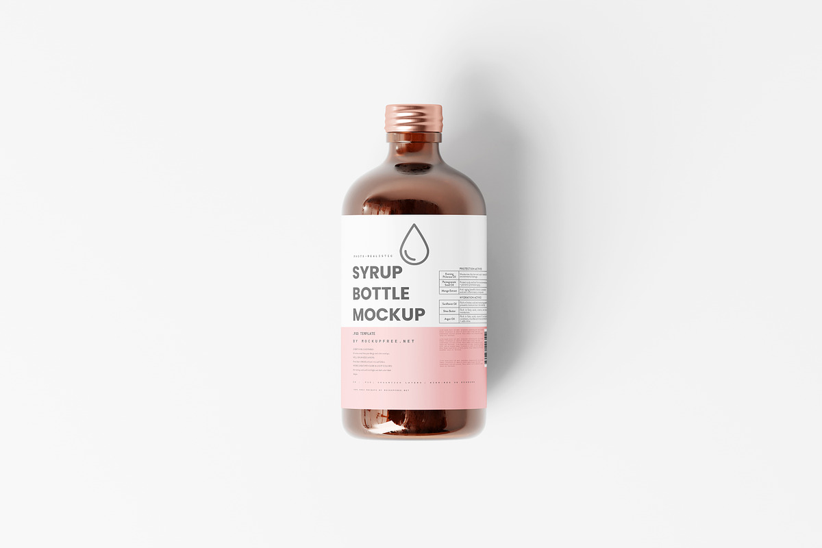 Syrup Bottle and Box Mockups, a Packaging Mockup by MockupFree.Net (Photo 4 of 12)