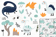 Cute Dinosaur Collection, a Wallpaper Graphic by Nafanya (Thumbnail 3 of 10)