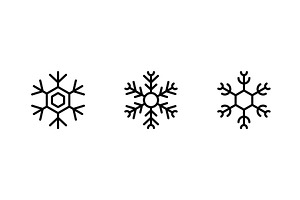 Black snowflakes. Minimal vector, an Illustration by GraphiShop