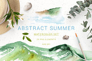 Watercolor abstract landscape bundle, a Seasonal Illustration by LeriaArt watercolor (Thumbnail 18 of 23)
