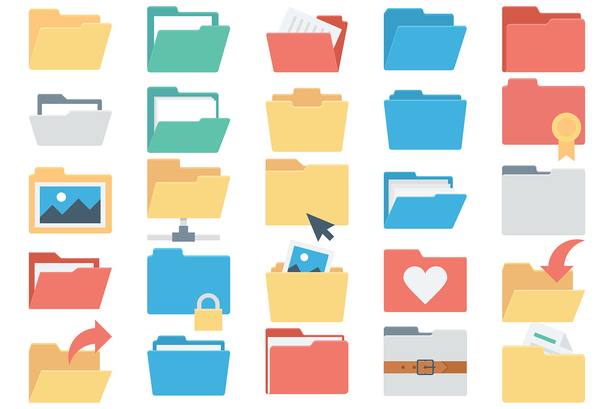 Essential Files and Folders Icons., an Illustration by Vector Portal (Photo 4 of 5)