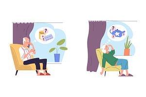 Dementia. Alzheimer memory loss, an Object Illustration by Stock-Smart-Start