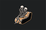 Skeletons in Love on Couch, an Illustration by nomlimo.com (Thumbnail 1 of 3)
