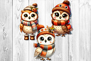 Cute Autumn Owl Clipart Sublimation, a Seasonal Illustration by V Design Creator (Thumbnail 3 of 7)