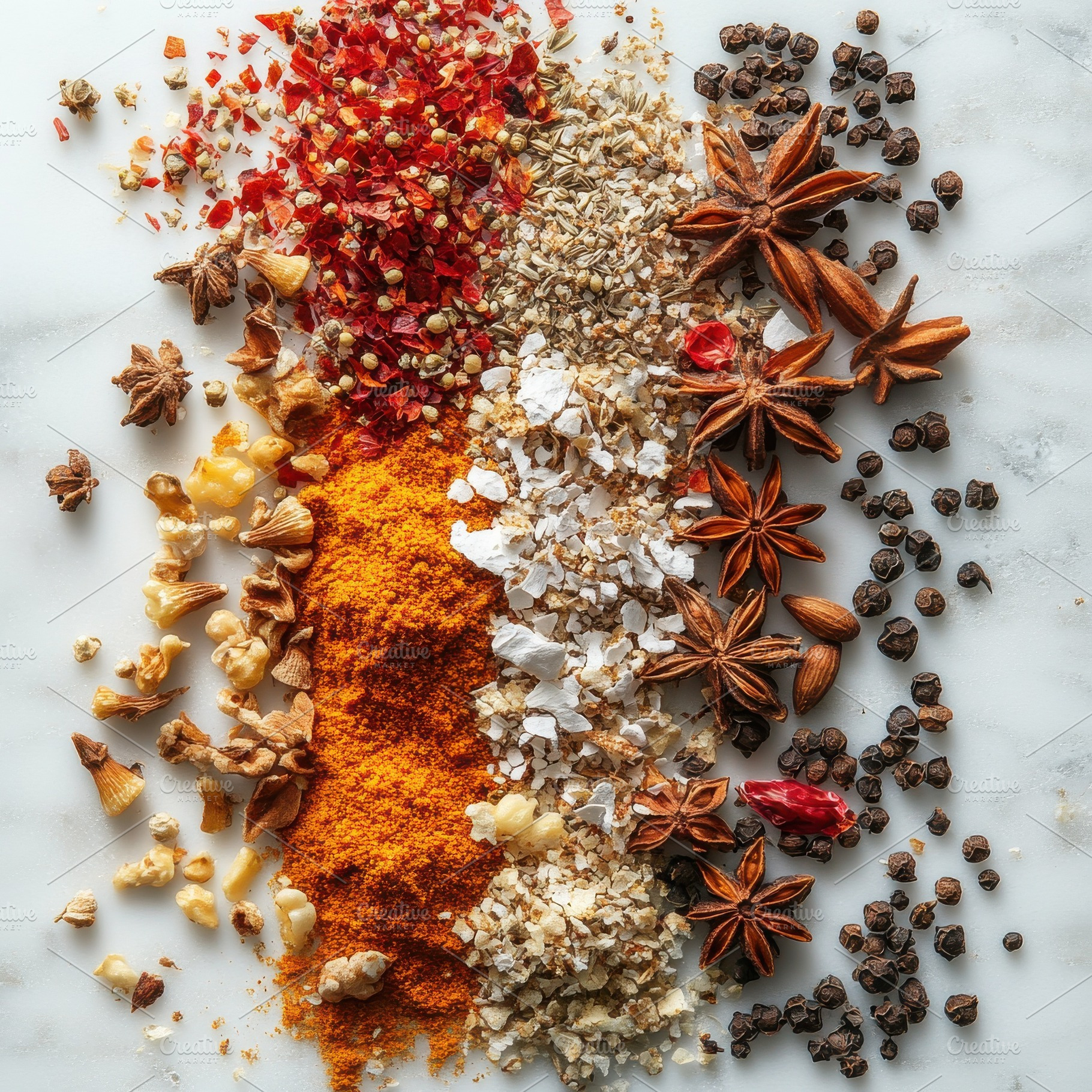 Assortment of spices and powder, iso, a Food & Drink Photo by Pixeness Studio