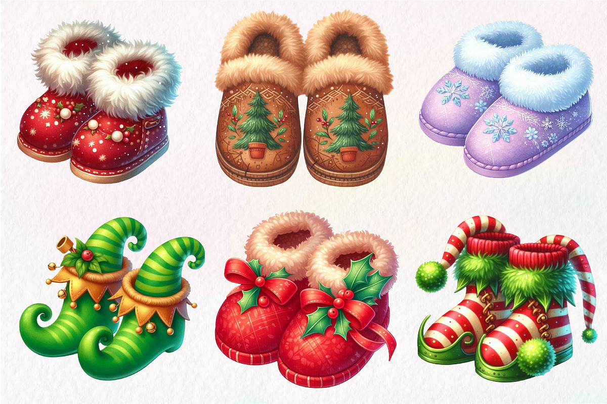 Christmas Slipper Clipart, an Illustration by Dream Creation (Photo 5 of 7)
