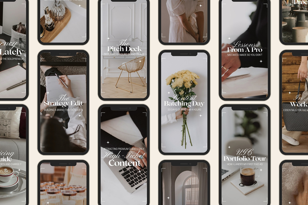 Neutral Instagram Reel Covers, a Social Media Template by Anna Design Studio (Photo 1 of 9)