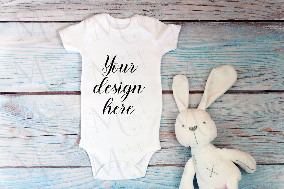 29 Baby Bodysuit mockup bundle., a Print Template by MockupMarket (Photo 28 of 30)