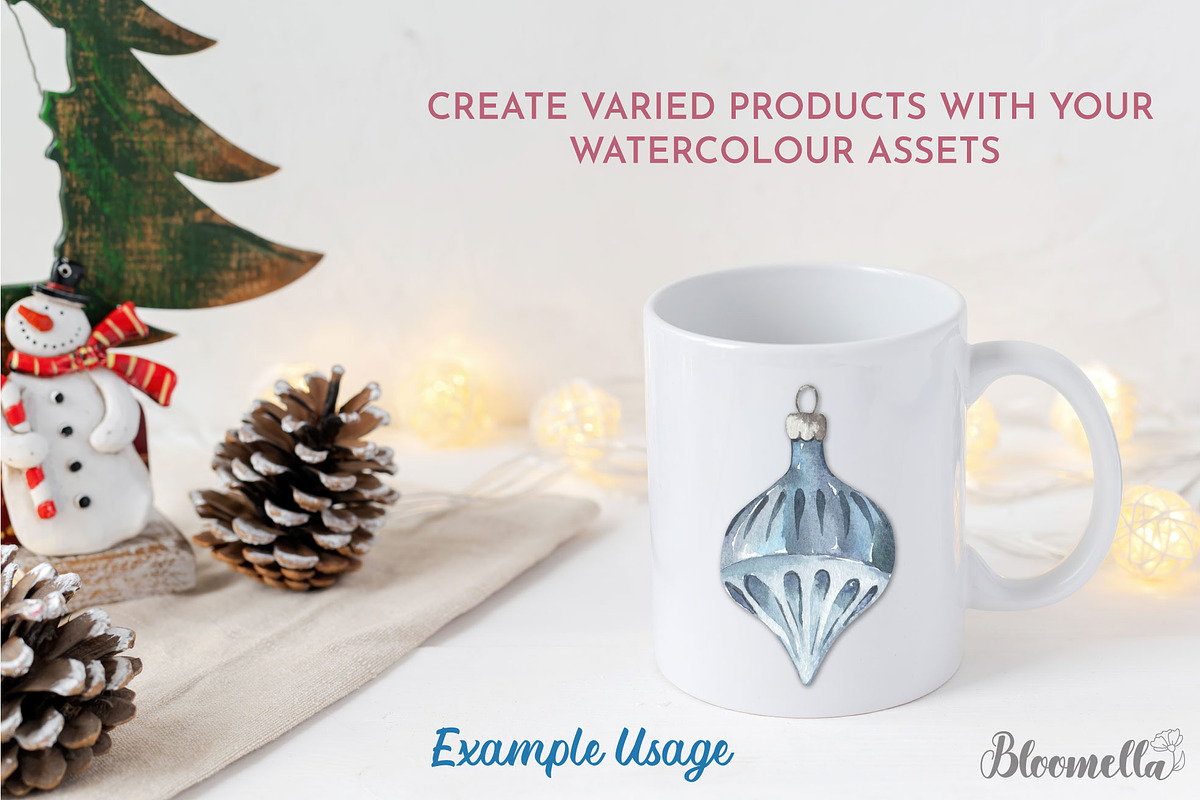 Christmas Decorations Watercolour, an Object Illustration by Bloomella (Photo 4 of 6)