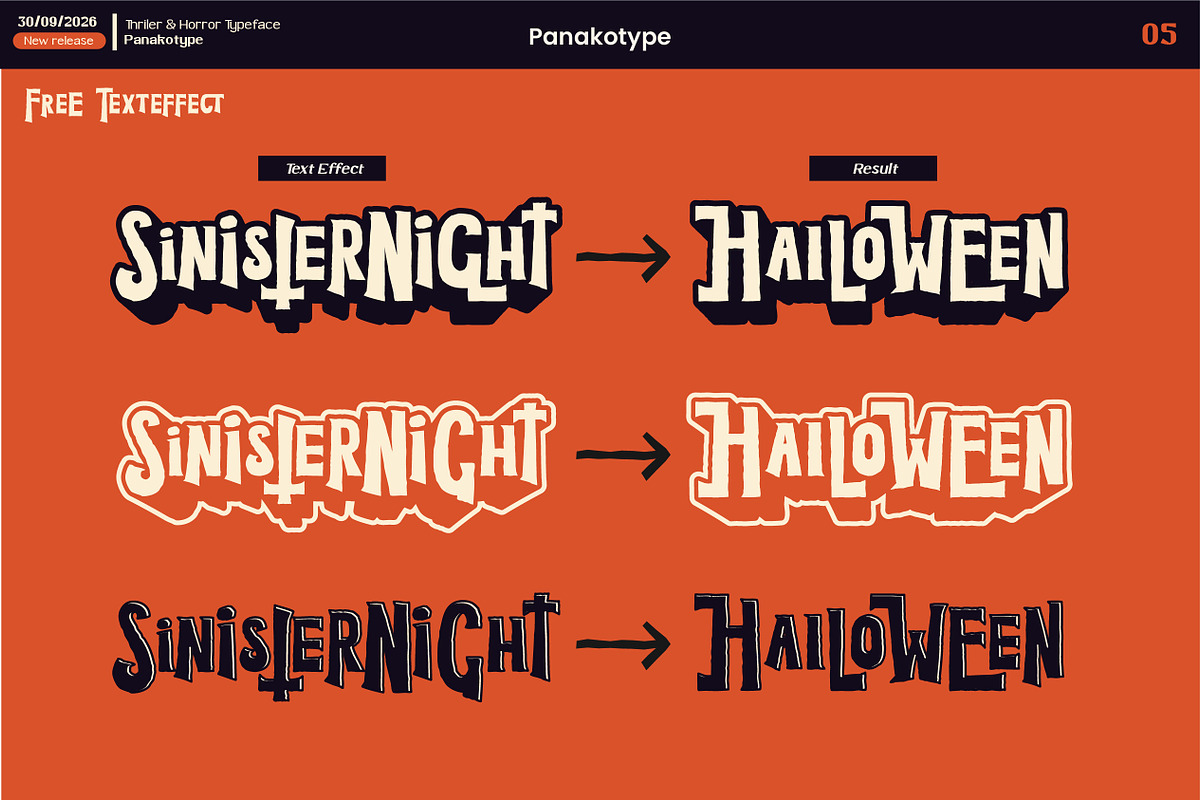 SinisterNight-Halloween Typography, a Blackletter Font by panakota studio (Photo 5 of 10)