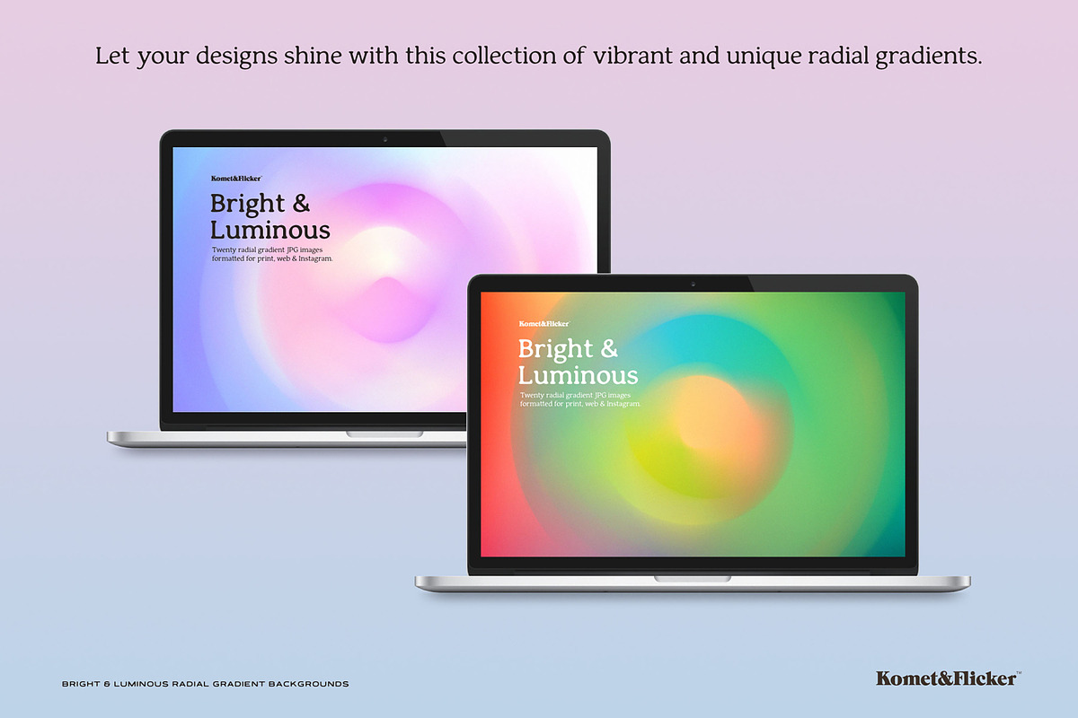 Bright & Luminous Radial Gradients, a Background Graphic by Komet & Flicker (Photo 2 of 14)