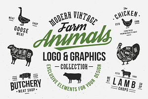Farm Animals Logo & Graphics